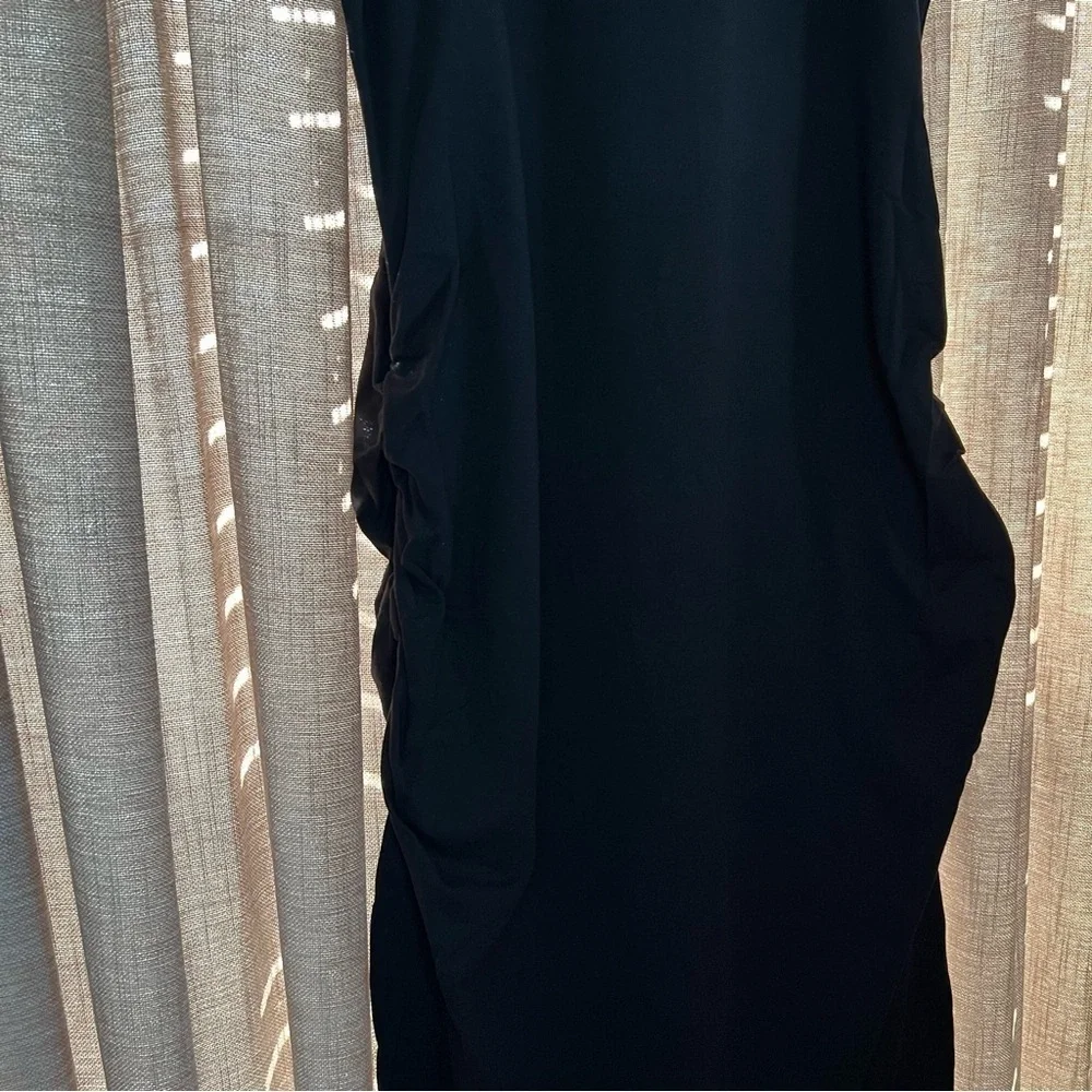 Old Navy Black Jersey Knit Black Sleeveless Bodycon Midi Dress Size Large